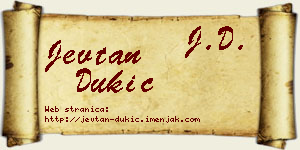 Jevtan Dukić vizit kartica